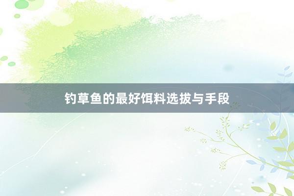 钓草鱼的最好饵料选拔与手段